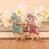 Zodiac Goat Rhinestone Keychain Shiny Bling Rhinestone 1Pcs Alloy Key Ring for Graduation Gift Backpack Pendant