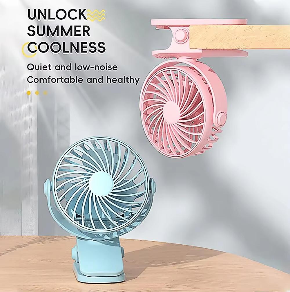 Rechargeable Clip Fan With 720° Rotation, Hanging Design, Night Light, Portable Desk Fan For Office Bedroom Dorm Outdoor