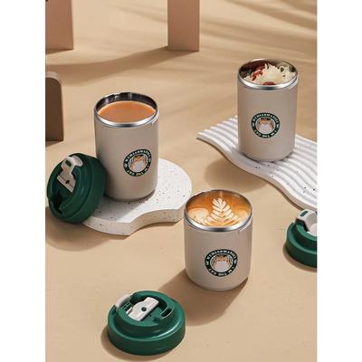 Isolierter Kaffeebecher 304 Edelstahl Auslaufsicher Milchkaffeebecher Tragbarer Verbrühschutz-Tumbler Thermos Wasserbecher