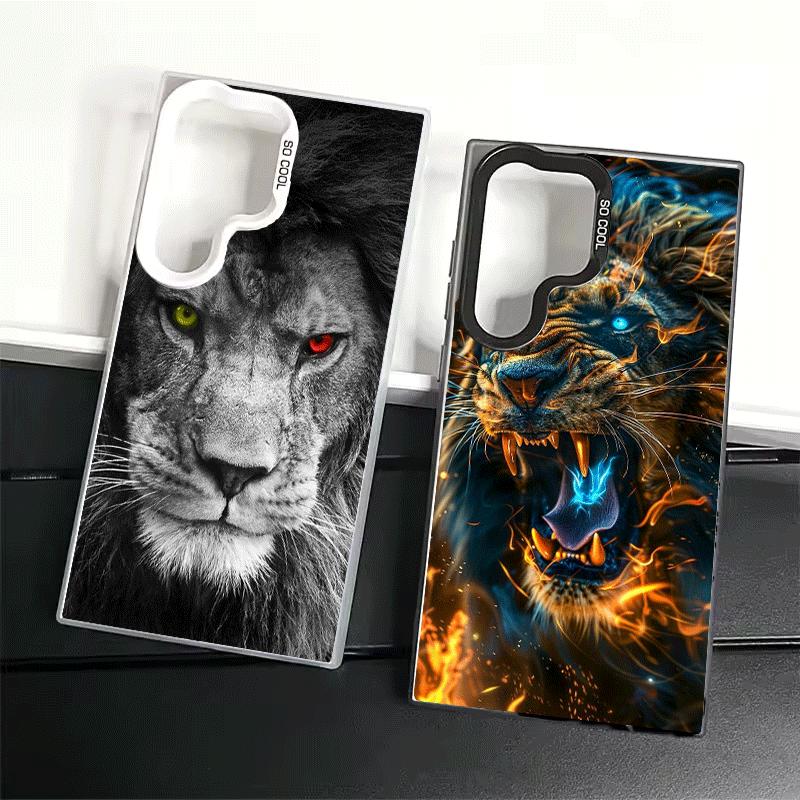 Lion Male Man King Soft Phone Case for Samsung Galaxy S24 S25 FE S26 Edge S23 Ultra S22 Plus S21 + Shockproof Cover Back Shell