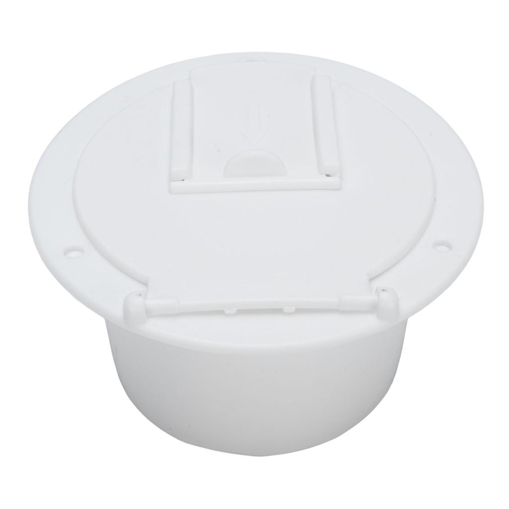 RV Power Cord Hatch Cover Protective Weatherproofing Easy Installation for Travel Tent Trailer Motorhome Garage White