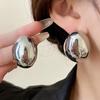 1 Pair Chunky Earrings for Women, Geometric Metal Earrings, Minimalist Irregular Ellipse Earrings, Simple Jewelry Gifts