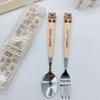 Fashion Stainless Steel Capybara Cutlery Set Cartoon Travel Portable Fork Spoon Dinnerware Sets Kitchen Tableware