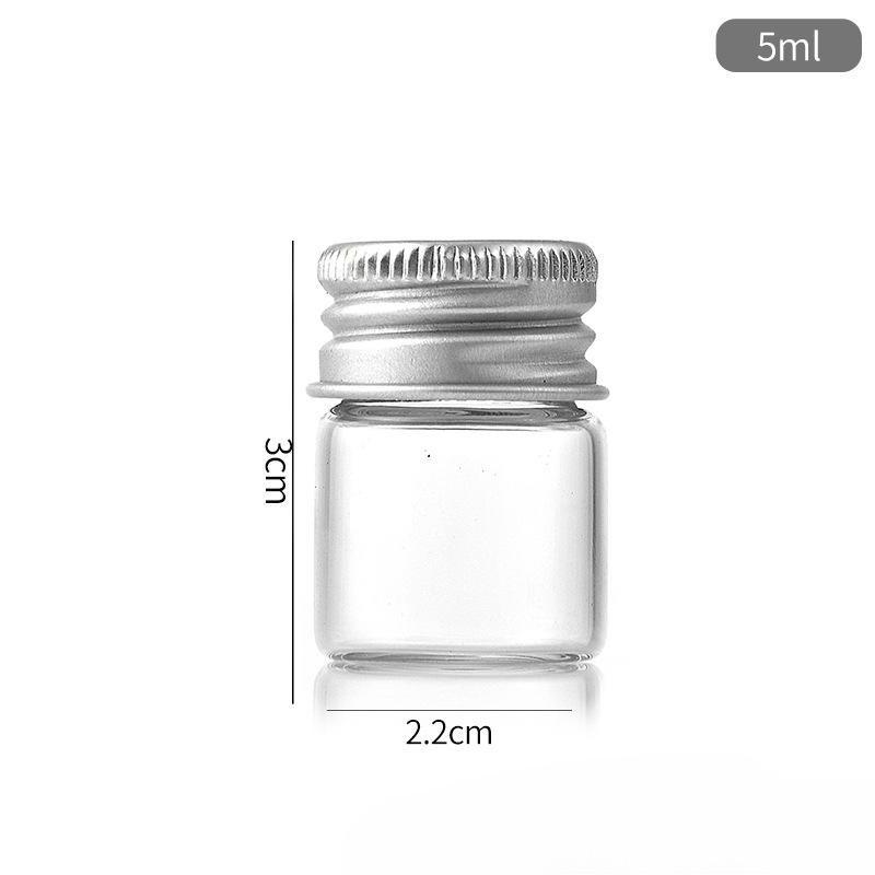 Mini Glass Bottles with Aluminium Cover Spice Jars Powder Jewelry Storage Bottles DIY Craft Party Favors Decoration Containers