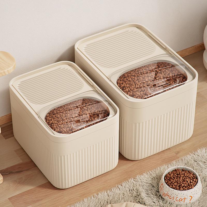 Dog Food Storage Container With Airtight Lid 5/10/15l Large Capacity Moisture Proof Dog Cat Dry Food Bin For Pet Supply Storage