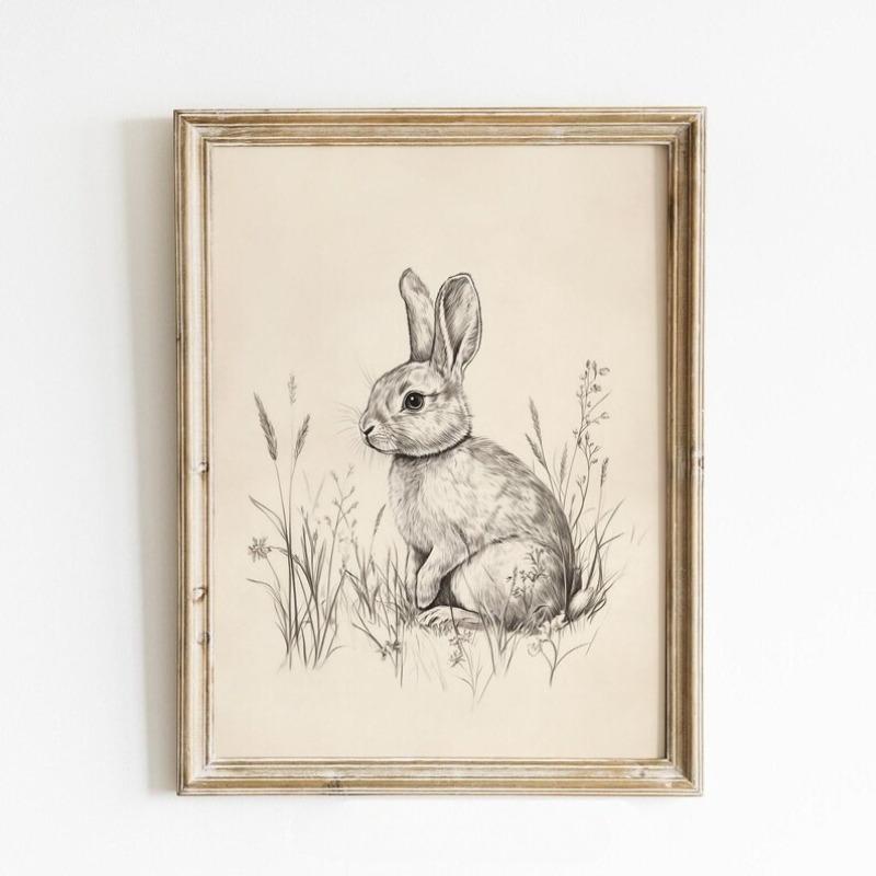 

Prints Neutral Spring Prints, Gallery Spring Wall Art Sketches, Easter Bunny Drawings, Easter Prints, Easter Farmhouse Decor 21X30CMNo Framed