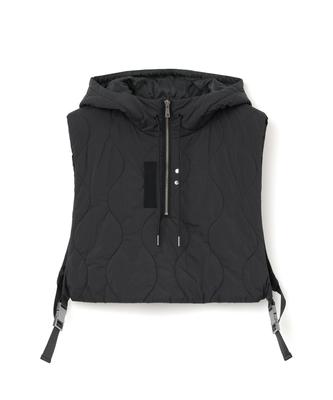 Millo Women Puff Hoodie Vest [Black]