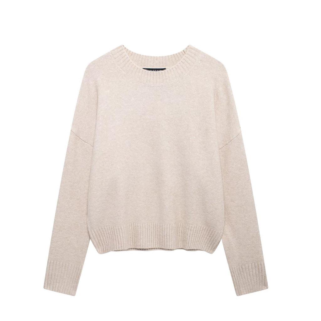 2025 Women's Spring Casual Round Neck Long Sleeve Knit Top