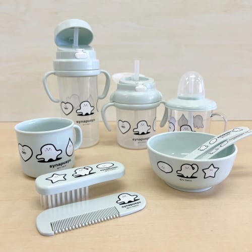 OSK Shinapushu Cutlery Set, Spoon and Fork Set, Pastel Green, Made In Japan, Dishwasher Safe, Easy To Use, Stylish, Cute, Unisex, For Kids and Babies,