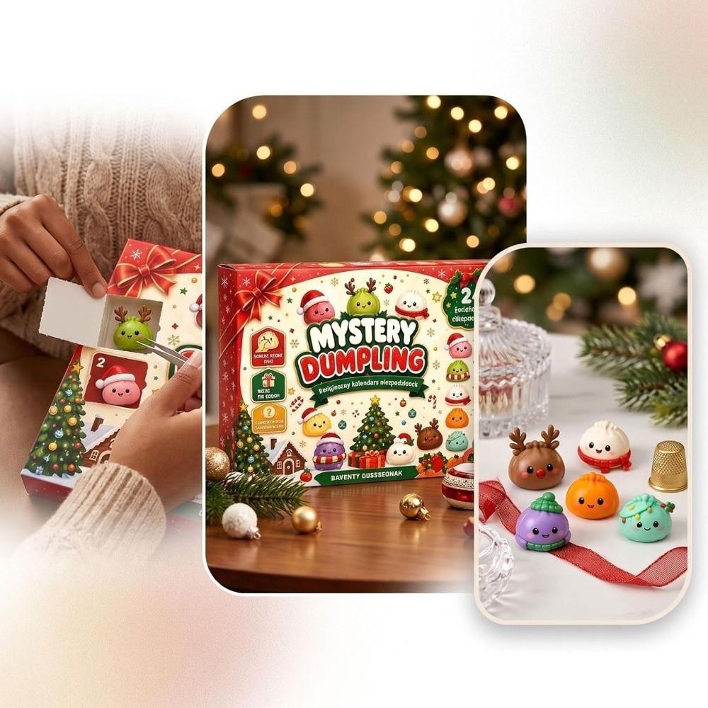 24Pcs Christmas Toy Squishy Pinch Toy Kit Dumpling Slow Rising Squeeze Toy Kids