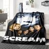 Scream Movie Poster Flannel Blanket Super Soft Warm Cozy Blanket for Sofa Bed Office Travel All‑Season Home Decor Gift