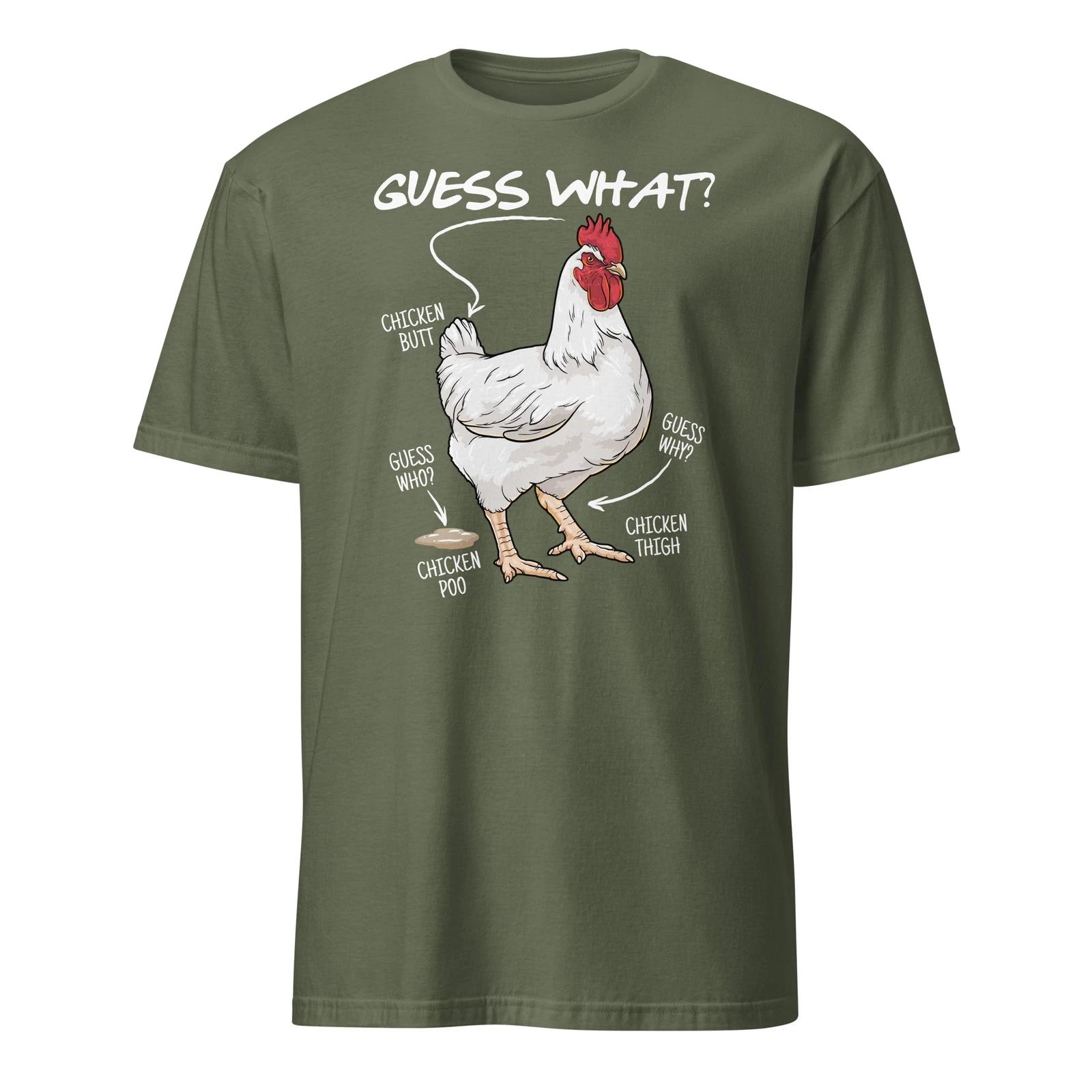 Guess What Chicken Butt Shirt Meme Funny Chicken Farmer T-Shirt Size S-3XL Gift 2XL
