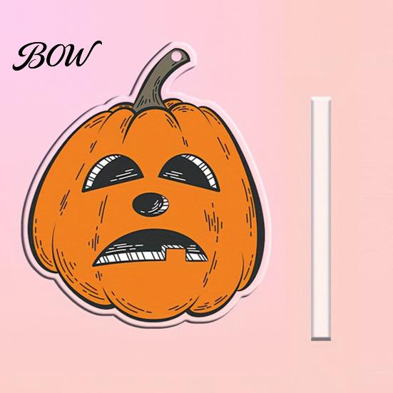 Waterproof Acrylic Pendant Halloween Creepy Pumpkin Keychain, Double-sided Head Key Ring Car for Backpacks, Decorative Chain Holiday Party Theme