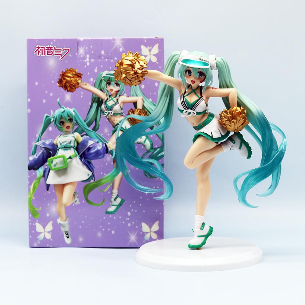Pvc Miku Figure Charming Cheerleader And Waist Bag Miku Collectible Anime Statue 21cm Cheerleader