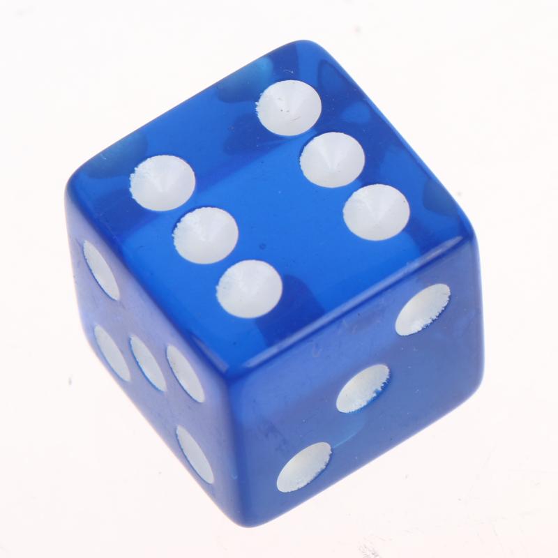 Acrylic Dice 10Pcs Transparent Color Square Corner White Dot Small Size Portable Dice for Travel Camping Outdoor Board Game Activities