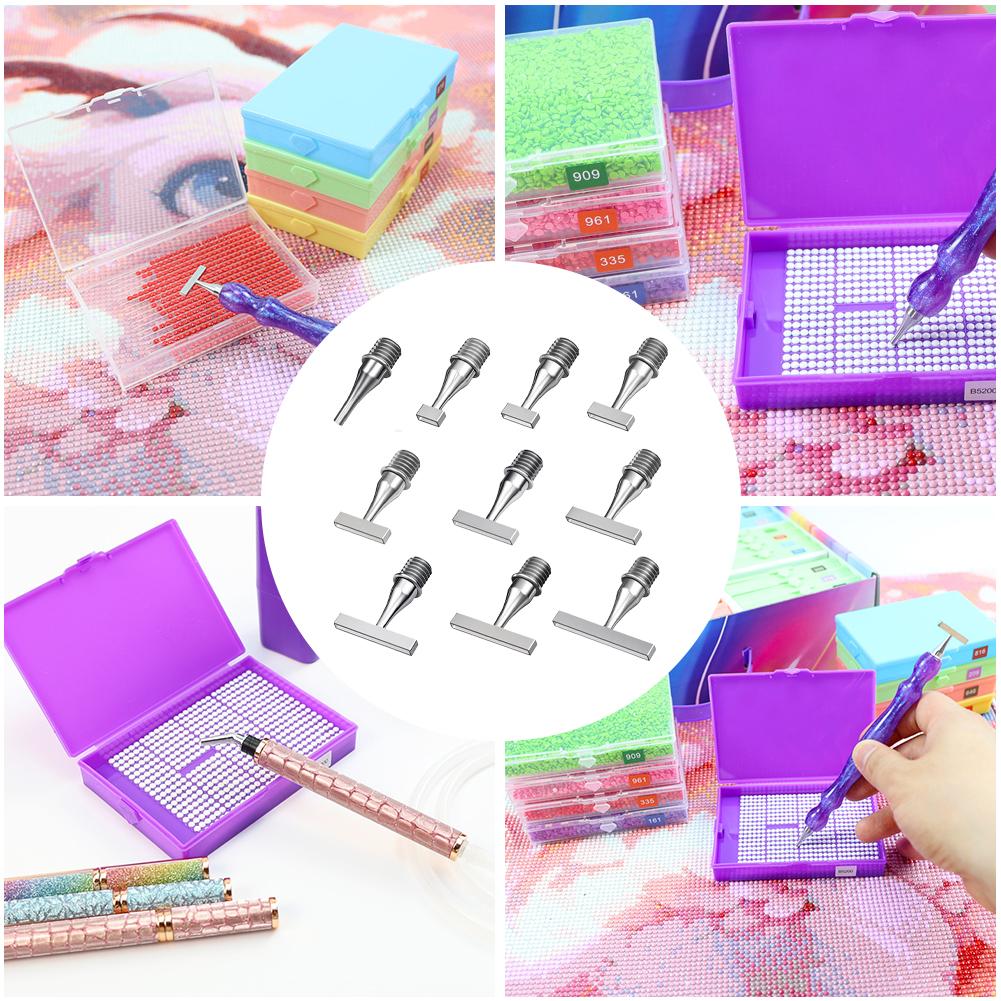 Resin Diamond Painting Pen Tip Multifunctional Stainless Steel Threaded Tip Stainless Steel Point Drill Pens Head for DIY Crafts