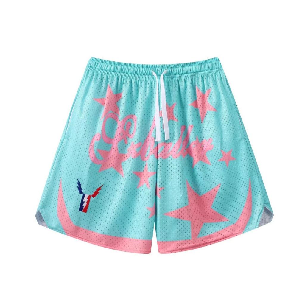 Large Mesh Pikachu Quick-Dry Basketball Shorts - Above Knee, Four-Point Sports Design