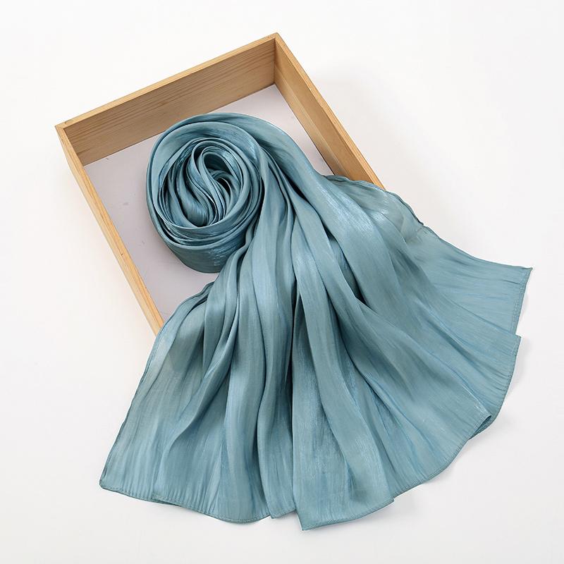 Premium Shimmer Silk Satin Hijab Scarf Women Luxury Solid Color Plain Hijab Shiny Shawl Silk Feeling Stain Wraps Shiny Stoles
