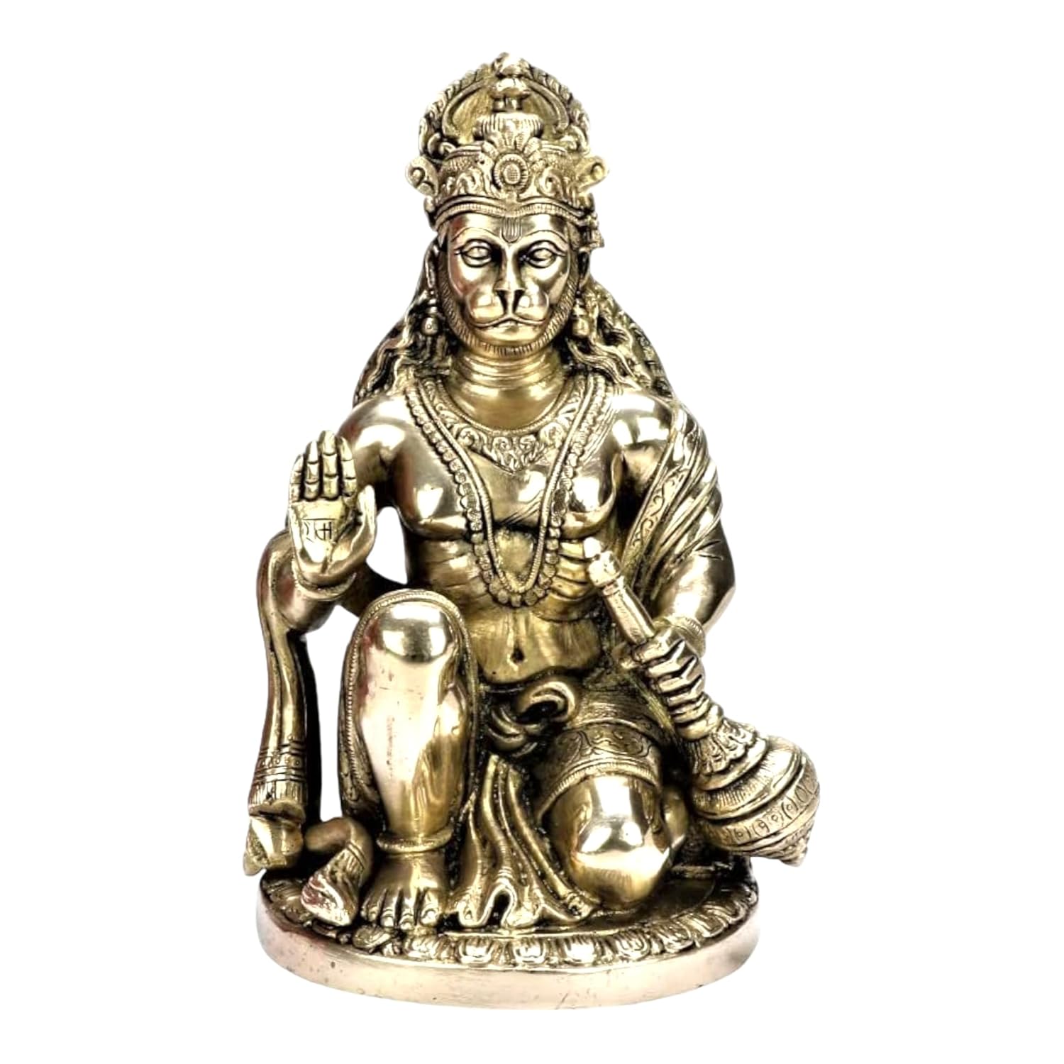 

Ashtadhatu Brass Shri Hanuman Ji Idol, Bala Ji, Bajrang Bali Statue - 9 Inch