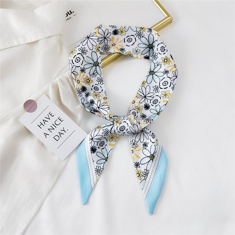 Decorative Simple Texture Silk Scarf Women'S New Style Spring And Autumn Summer Fashion Versatile Headscarf Work Scarf