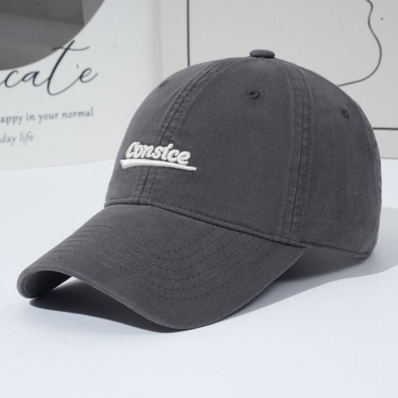 Hat Women S Deep Top Soft Top Baseball Cap High Quality Fashion Letter Embroidered Cap серый