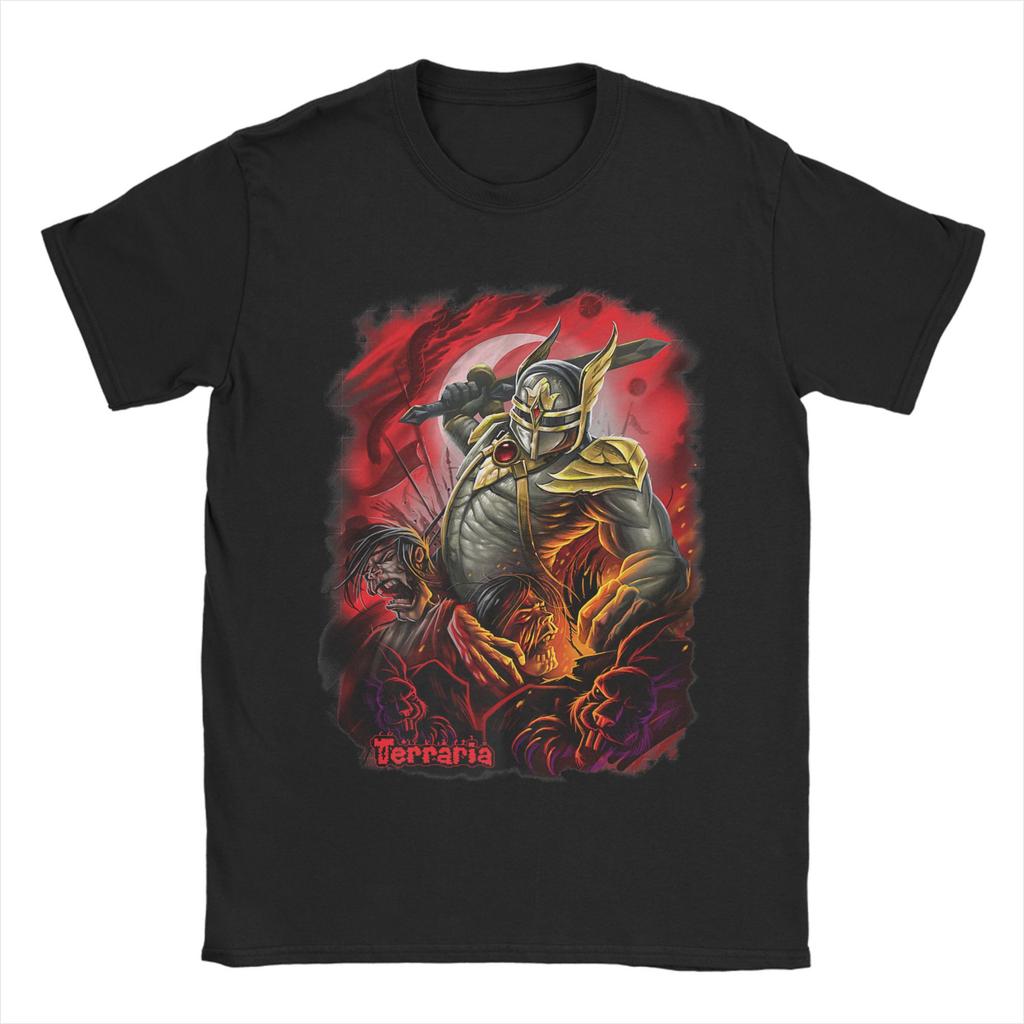 Terraria Christmas Pattern Pure Cotton T-Shirt For Man Summer  Streetwear T-Shirts O Neck Harajuku Tees Oversized Print Tops