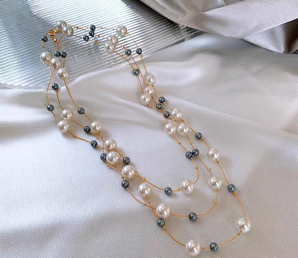 Korean Pearl Necklace: Luxurious Long Sweater Chain for Autumn/Winter