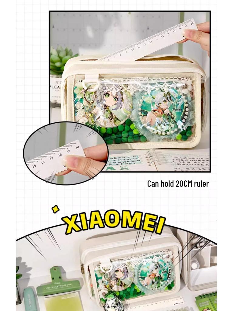 Large-Capacity Transparent Pencil Case for Girls - Souvenir Set