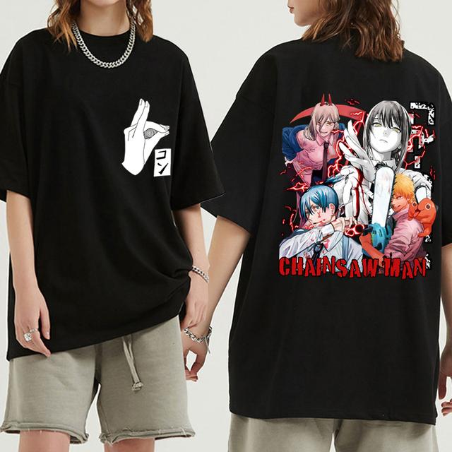 

Футболка с аниме «Человек бензопилы», женские футболки с воином Денджи Манга, футболка с героями мультфильмов и комиксов Makima Hayakawa Aki Pochita, хлопковые футболки унисекс, летняя футболка XXXL