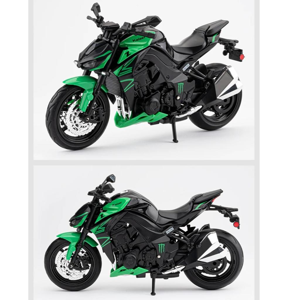 1/12 Scale Kawasaki Z1000 Street Cars Motorcycle Diecast Model Car Alloy Metal Shock Absorption Sound Light Simulation Motors for Boys