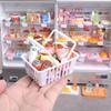 1/12 Scale Dollhouse Miniature Refrigerator Realistic Kitchen Display Furniture with Tiny Food Accessories for Kids Play