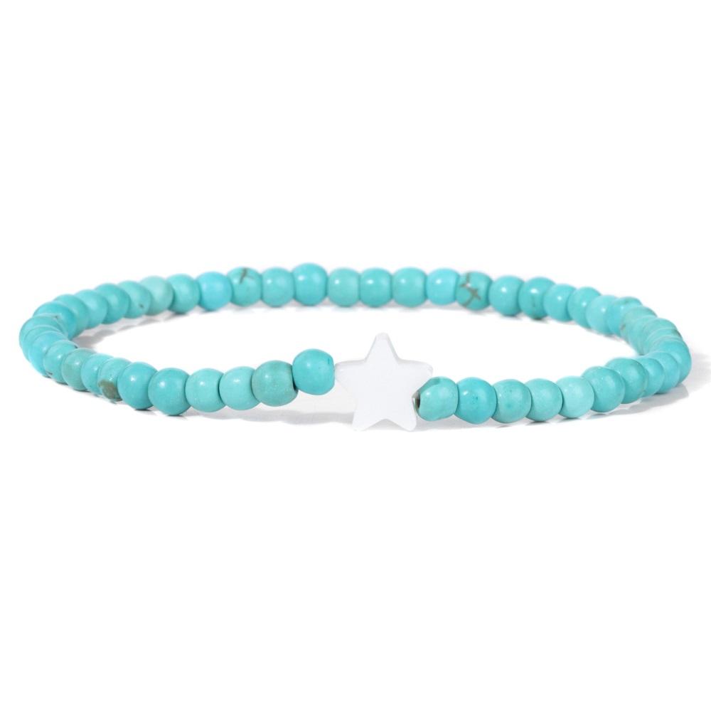 New Blue Turquoises Stone Bracelet Fashion Bohemian Green Blue Turquois Charm Bangle Handmade Healing Energy Jewelry Gift