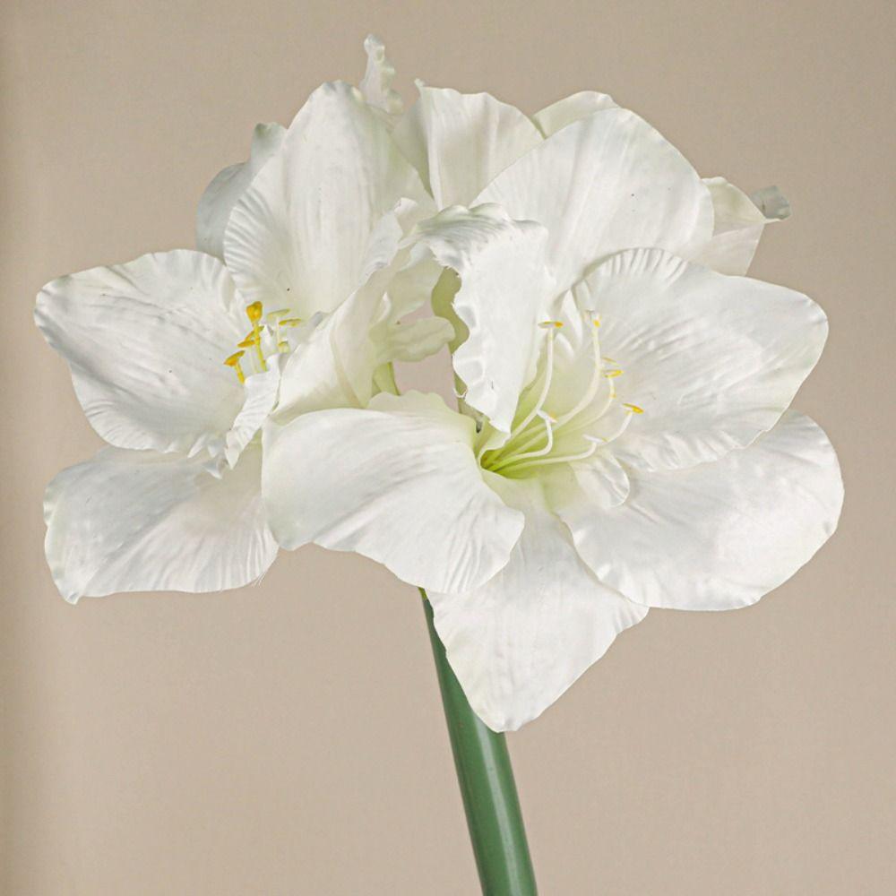 4 Heads Artificial Clivia Flowers Branch Real Touch Fake Flower  Outdoor Garden Decor