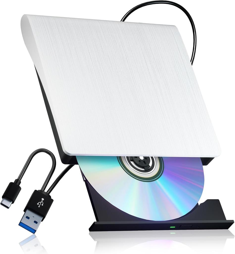External CD DVD Drive, USB C Writer Type C USB 3.0 CD DVD RAM Burner Combo High Speed Re-Writer For Laptop Notebook PC Desktop