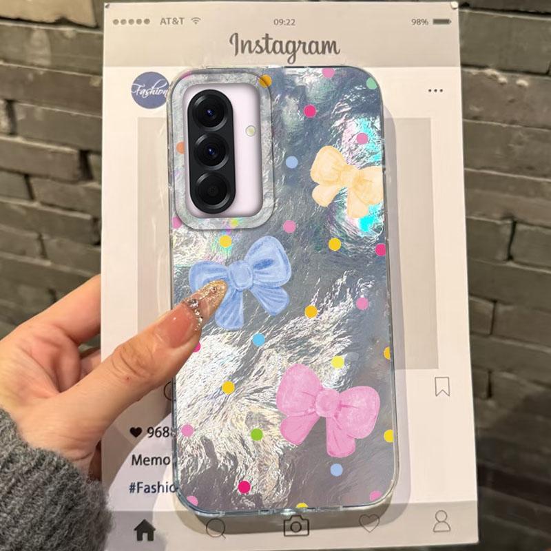 Cute Colorful Bow Heart Girls Case For Samsung Galaxy A56 A16 A17 A26 A36 A06 A07 A55 A35 A25 A54 S24 S25 Ultra S22 S23 FE Cover