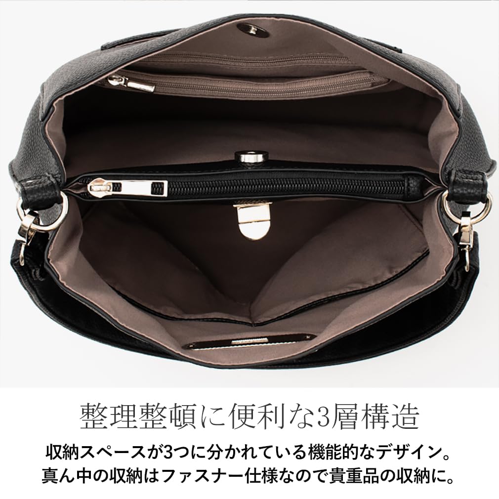 Vita Felice 3 Space Square Shoulder Bag for Women [VITAFELICE] Inb-10104p (Light Beige)