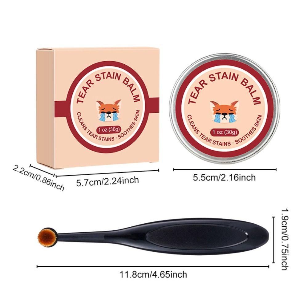 Safe Gentle Eye Care with Professional Brush Tear Stain Cream  for Dogs & Cats