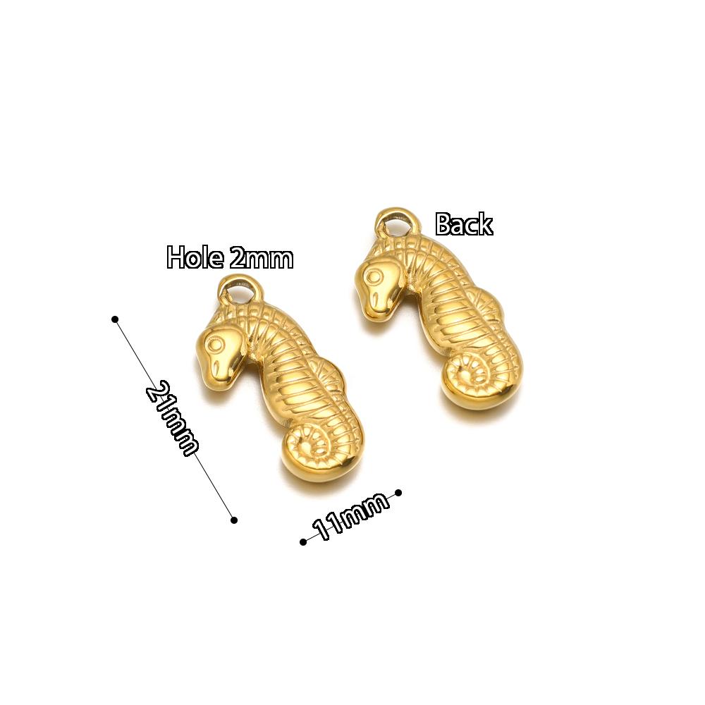 5Pcs Summer Ocean Dolphin Seahorse Crab Turtles Stainless Steel Pendant for DIY Earrings Making Necklace Bracelet Accessories