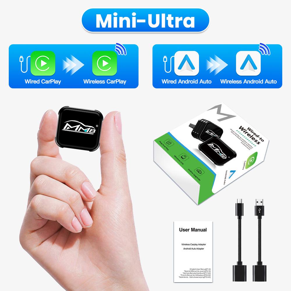 

2-in-1 Wireless CarPlay & Android Auto Vehicle Interconnect Box (Aluminum Alloy)