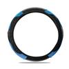 Coprivolante per auto 37-38 cm in pelle PU antiscivolo resistente al calore elastico coprivolante in fibra di carbonio accessori interni auto