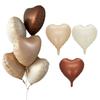 6Pcs Cream Color Number Balloon Set Beige Caramel Number 0-9 Balloon Foil Helium Ball Birthday Wedding Party Decoration