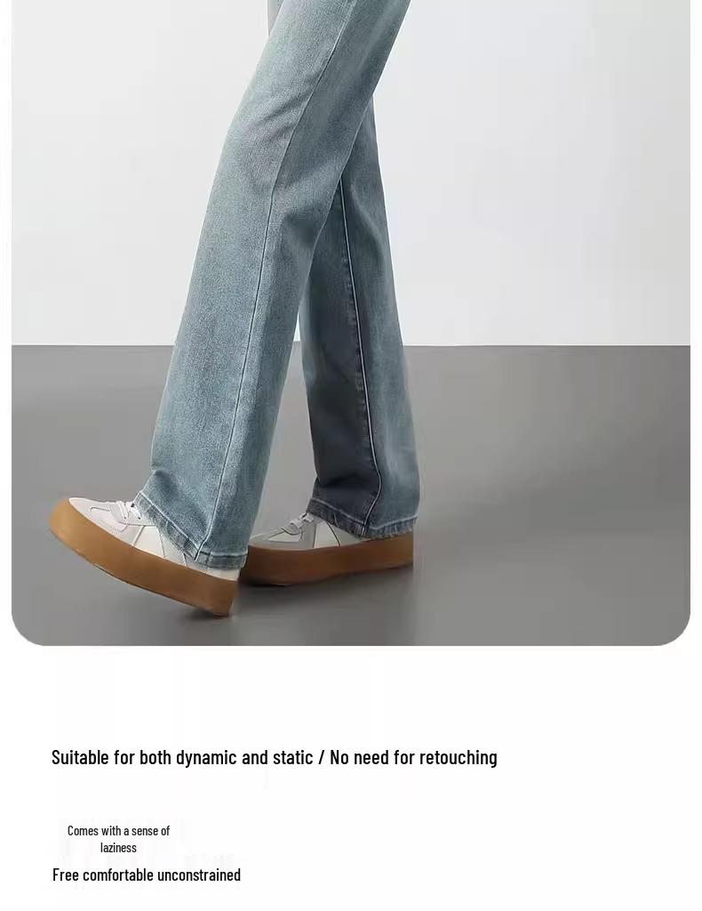 2025 Women's Light Wash High Waist Slimming Jeans: Straight, Narrow, and Wide Leg Styles for Spring & Autumn