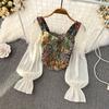 Pullovers Tops Women Strappy Crop Long Sleeves Lace Backless Short Shirt Slim Pullover Tops