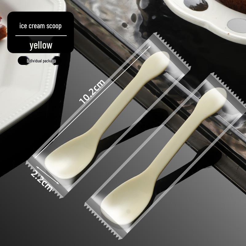 Disposable Individually Packaged Dessert Spoons for Ice Cream & Cake