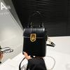 Handbag Contrast Color Phone Bag PU Ins Square Tote Bag Retro Simple Shoulder Bag  Travel