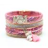 Bohemian Owl Leather Bracelet Ethnic Woven Cuff Bangle for Women Native American Style Ins Jewelry