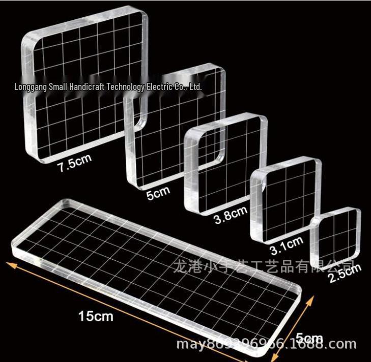 Acrylic Handle Backing Plate for Stamping - High Transparency Block for DIY Rubber Stamp Crafting.