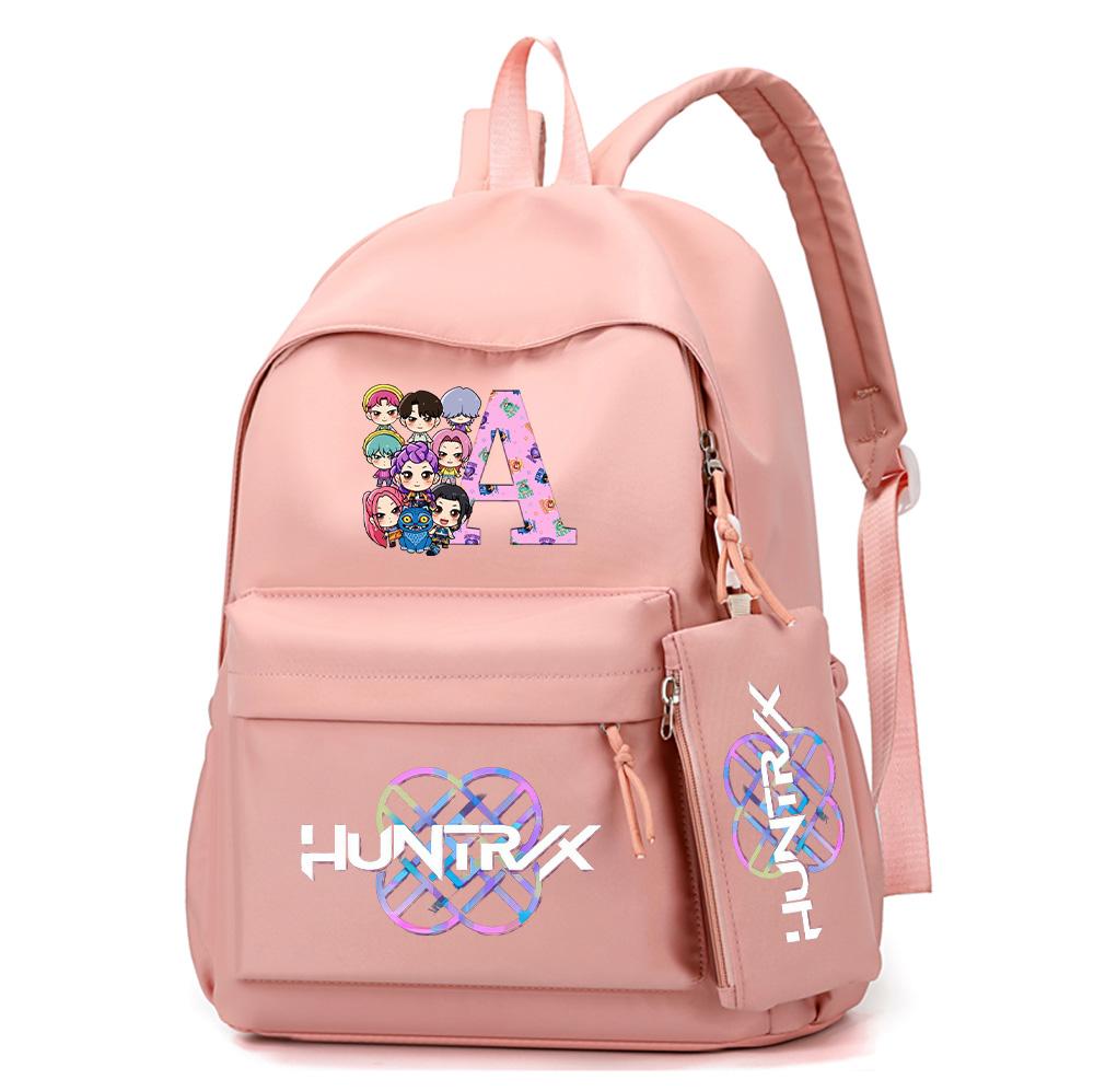 3Pcs/set 26 English Letter K-Pop Printed Backpack with Handbag Pencil Case for Teenager Student Boy Girl Schoolbag Bookbag Large Capacity Travel Bag