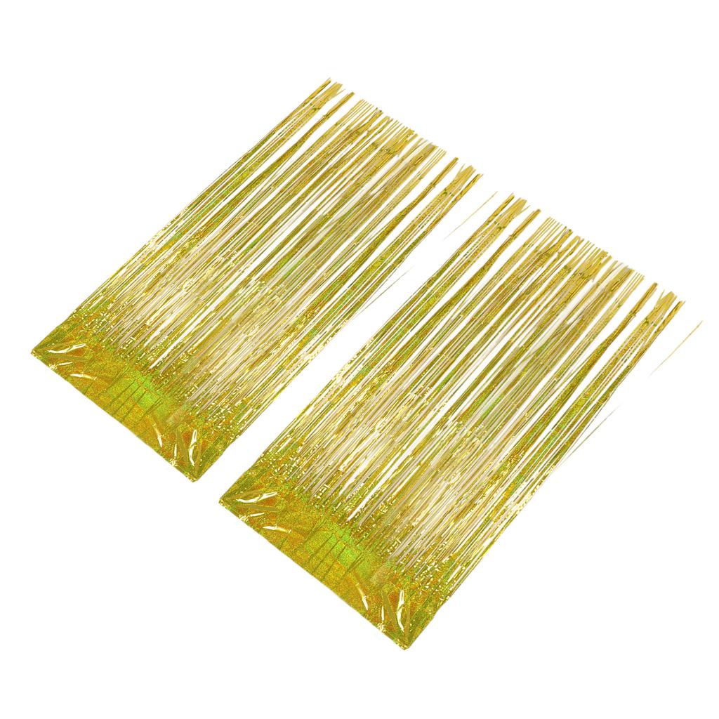 2pcs Foil Fringe Curtain Fringe Backdrop for Wedding Engagement Bridal Shower Birthday Party Stage