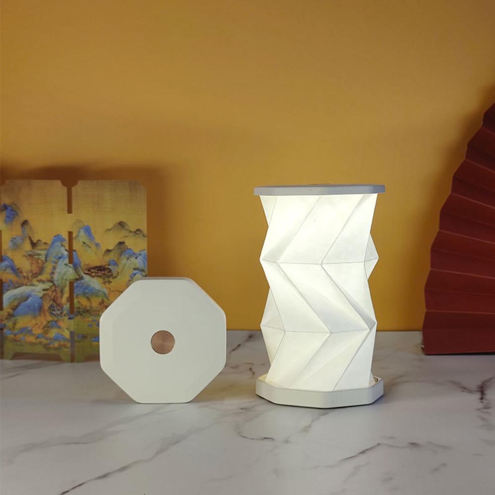 Portable Folding Table Lamp Rechargeable Night Light Foldable Paper Lamp  Bedroom Living Room